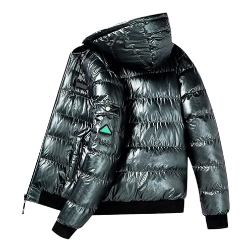 Abrigo Hombre Invierno Plumon Color Liso con Cremallera Chaqueta de Cortavientos Chaquetas Algodón Acolchado Moda Casual Béisbol Grueso Parka Sólido