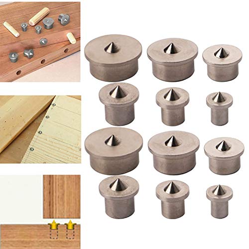CESFONJER Dowel Pin Center Woodworking Alignment Tool Points Marker Drill Center,4/5/6/8/10/12 mm Dowel Drill Center Points Pin Set (12 pcs)