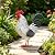 Ratuor Rooster Garden Statue Sculpture Metal Chicken Yard Decor Outdoor Figurines Patio Backyard Decoration (White)