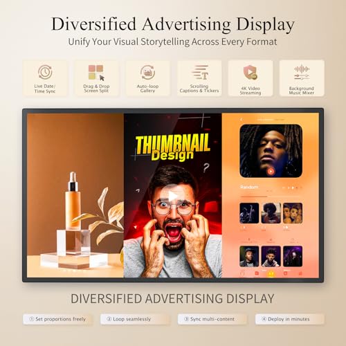 Image of 32-Inch Wall Mount Digital Signage, 10-Point Touch FHD Commercial Display