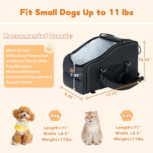 Dog-Car-Seat-Center-Console-Car-Seat-for-Small-Pets-Portable-Booster-SeatPuppy-Car-Carrier-Travel-Backpack-Includes-Safety-Tether-for-Pets-Up-to-15-lbsBlack Dog Car Seat Center Console Car Seat for Small Pets Portable Booster SeatPuppy Car Carrier Travel Backpack Includes Safety Tether for Pets Up to 15 lbsBlack