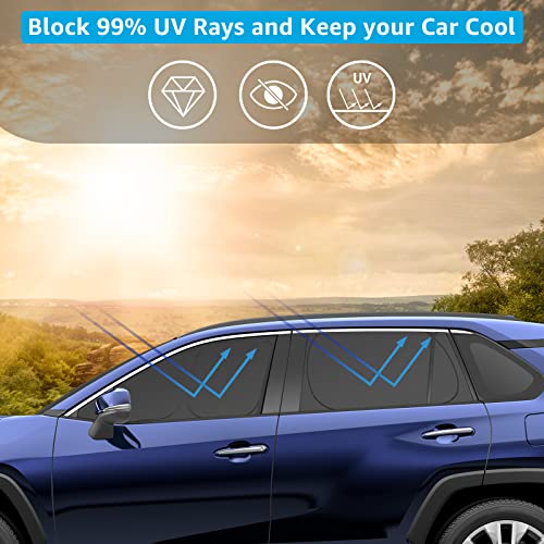 Image of Proadsy 2025 Upgrade Window Shades for Rav4 2019-2024 2025 Side Windows Rear Windshield Triangular Window Sunshade for Baby /Camping Sun UV Rays and Privacy Protection Set of 7