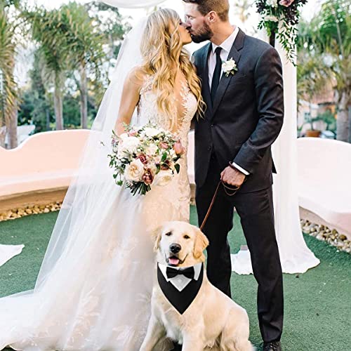 Formal Dog Tuxedo Wedding Dog Bandana Collar Birthday Puppy Costume with Bow Tie Adjustable Pet Bowtie Collar Bandana, Dog Party Tux Suit for Small Medium Large Dogs Cats, Christmas Dog Outfit (L) Formal Dog Tuxedo Wedding Dog Bandana Collar Birthday Puppy Costume with Bow Tie Adjustable Pet Bowtie Collar Bandana, Dog Party Tux Suit for Small Medium Large Dogs Cats, Christmas Dog Outfit (L)