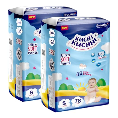 Image of Premium super soft baby diaper with a 3D bubble top and super absorbent core | Added active leak barriers and wetness indicators - S Size, 156 Count