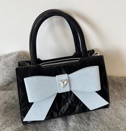 Beatfull Cute Bow Purse Small Top Handle Crossbody Handbags for Women Trendy Leather Square Shoulder Bag Y2K3