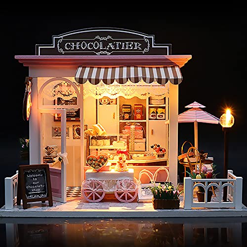 Hosdiy DIY Puppenhaus Bausatz Holz - Miniatur Haus Bausatz mit Möbeln , Musik und LED-Licht - Geschenk für Erwachsene… – Bild 3