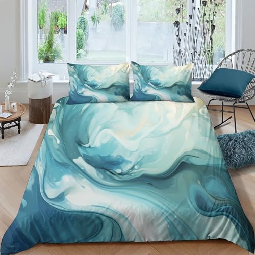 Housse de Couette 3D Parure de Lit King 220x240cm Effet Abstrait Fluid - 4
