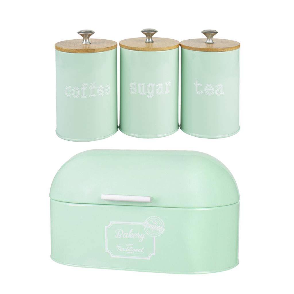 Vintage Bread Box Storage Bin Roll Top Grigio Chiaro Piccolo