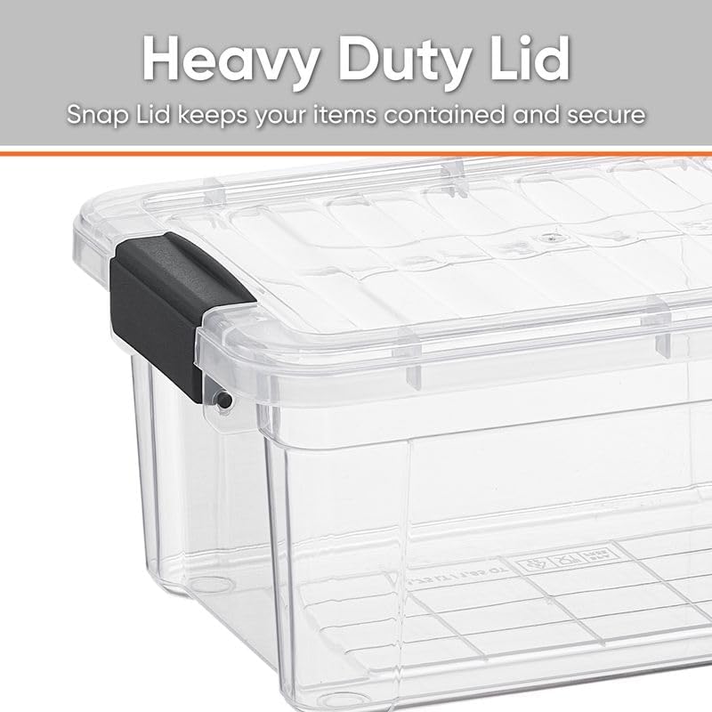 Image of Superio 3.4 Quart Clear Plastic Storage Boxes with Lids, Stackable Organizer Containers, BPA-Free Storage Bins for Home, Office, School & Dorm, 3 Pack