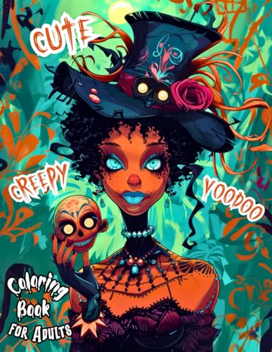 Cute and Creepy Voodoo Coloring Book for Adults: Black Witchcraft and Dark Magic Designs of Witch Girls and Demons, Intricate Spooky and Scary Gothic ... Unleash Your Inner Darkest Powers with Color! image 2