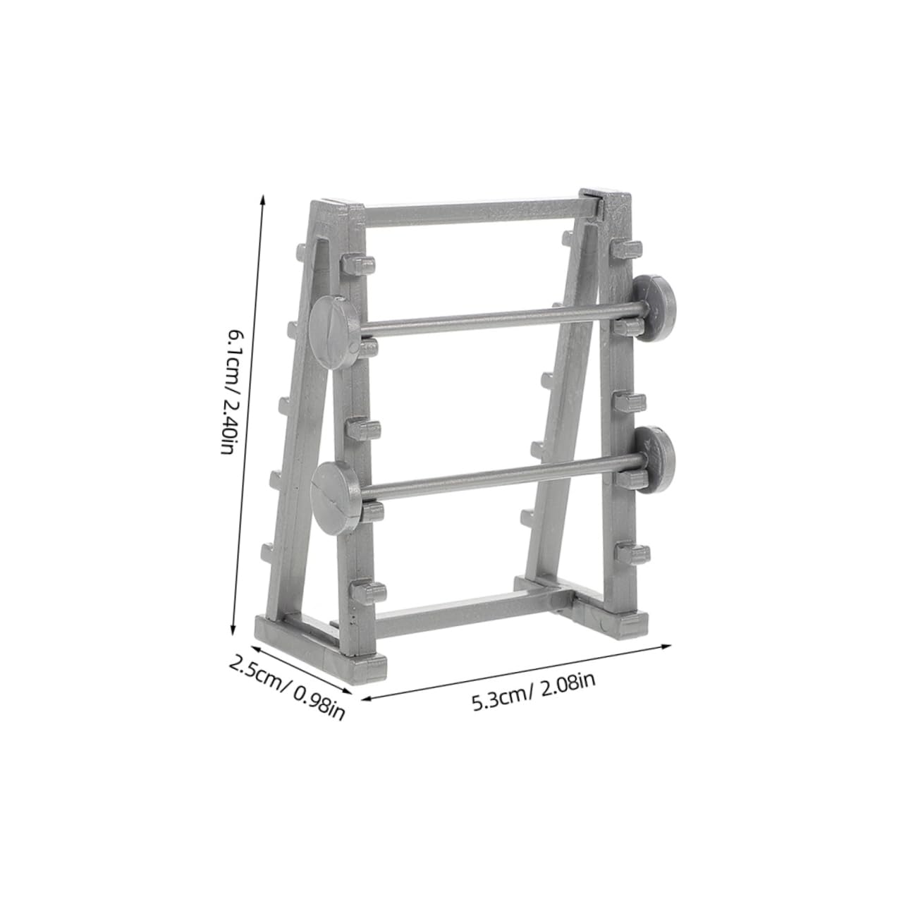 SUPVOX 2Pcs Miniature Barbell Rack Dollhouse Accessories 1/20 Scale Tiny Fitness Equipment Models for Home Gym Decor and Dollhouse Miniature Scene - Image 2