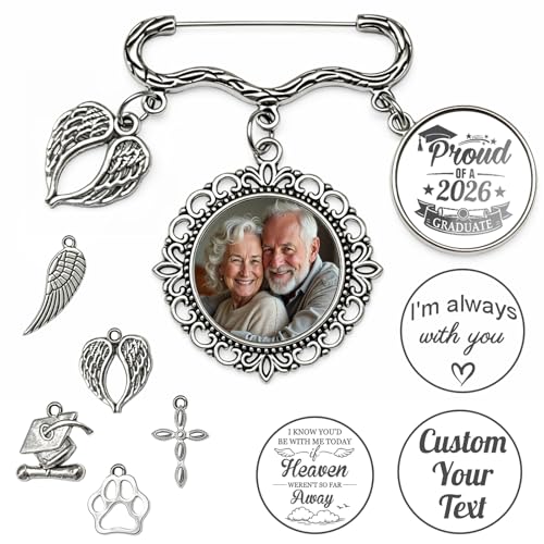 Custom Graduation Tassel Brooches Pins Personalized Memorial Photo Text Charm Memorial Picture Cap Accessory Gifts