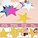 QUARKZMAN Gold Glitter Stern-Ausschnitte Dekoration, 50 Stück 6 Papierstern-Konfetti-Ausschnitte Sterne Glänzend für Pinnwand Wand Klassenzimmer Partybedarf