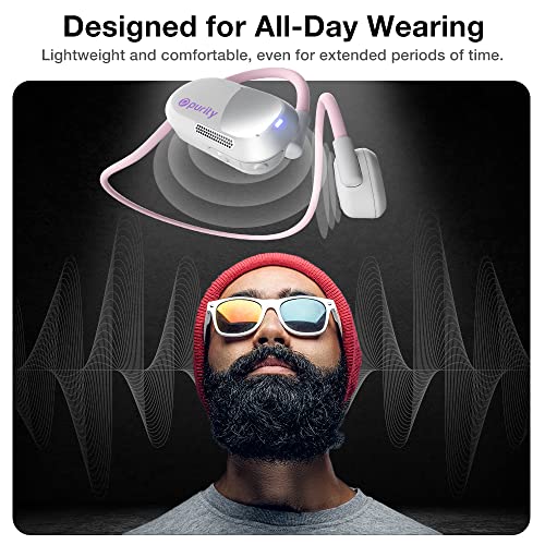 Image of Purity Air Open Ear Headphones - True Air Conduction Wireless Bluetooth Open Ear Earbuds with Dual Mic for iPhone /Android - Secured Long Wearing Comfort, Sports Sweat Resistant (White /Lilac)