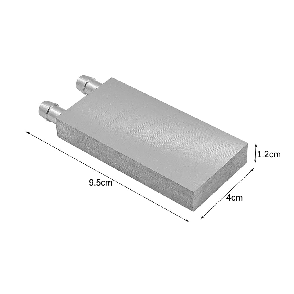 Bloque de refrigeración por Agua de Aluminio de 2 Piezas, Cabezal endotérmico intercambiador refrigerado por Agua de Aluminio para disipador térmico del radiador de gráficos de CPU (40 x 80 mm)