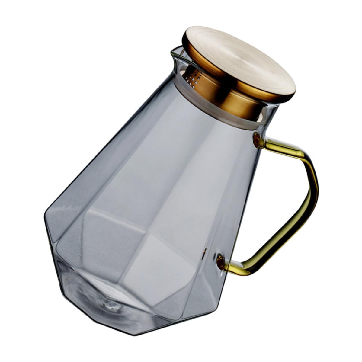 Jarra de vidrio de borosilicato alto transparente con acabado doméstico Premium