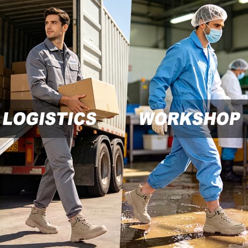 Image of Steel Toe Work Shoes for Men, Lightweight Safety Shoes with Puncture Resistant Midsole, Comfortable Protective Work Shoes for Warehouse Factory Light Construction