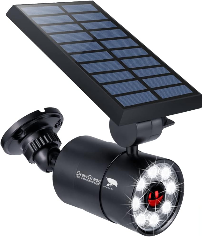 Solar Motion Sensor Lights Outdoor Aluminum - Anti-Aging Security Spotlight for Dark Driveway & Backyard - 360° Rotatable Wireless Flood Light with 3-Day Rainy Back-Up