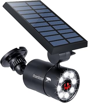 Solar Motion Sensor Lights Outdoor Aluminum - Anti-Aging Security Spotlight for Dark Driveway & Backyard - 360 Rotatable Wireless Flood Light with 3-Day Rainy Back-Up