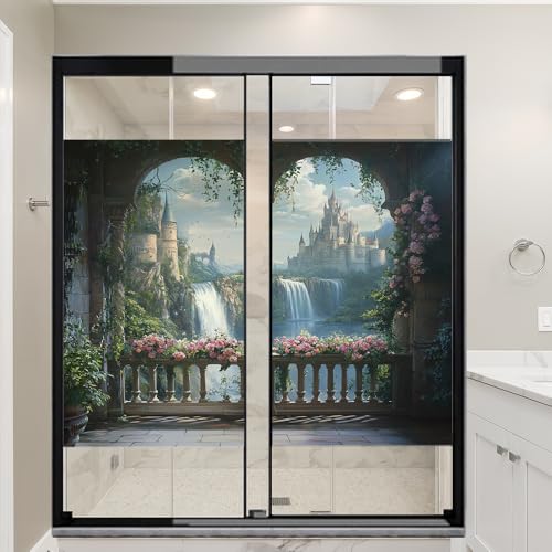 Vinilo decorativo para ventana con diseño moderno de cascada miniatura 6