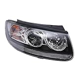Tsomony - For 2007-2012 Hyundai Santa Fe Right Headlight Halogen Headlamp Passenger Side Replacement Black Housing Clear Lens