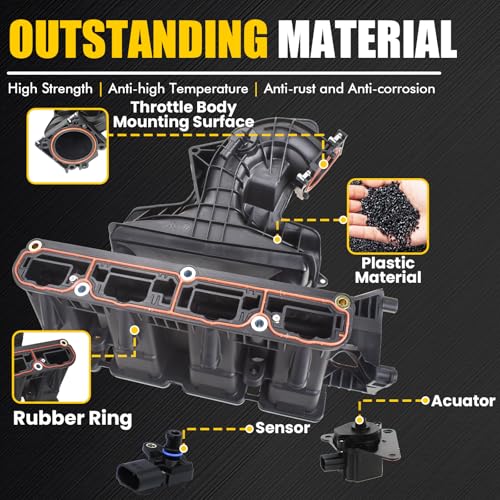 Image of Intake Manifold Assembly w /Gasket Compatible with Jeep Compass Patriot Dodge Avenger Caliber Journey Chrysler Sebring 2007-2017 2.4L Replacement 4884495AK