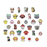 31pcs Dog Cartoon Charms Shoes Decoration Craft for Croc Clog Sandals, Birthday Party Supplies, Party Favors Gifts for Boys Kids Girls Game Fans