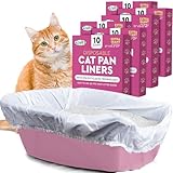 Alfapet Kitty Cat Pan Disposable, Elastic Liners- 10-Pack-For Large, X-Large, Giant, Extra-Giant Size Litter Boxes- With Sta-Put Technology for Firm, Easy Fit- Quick + Clever Waste Cleaners, Pack of 6