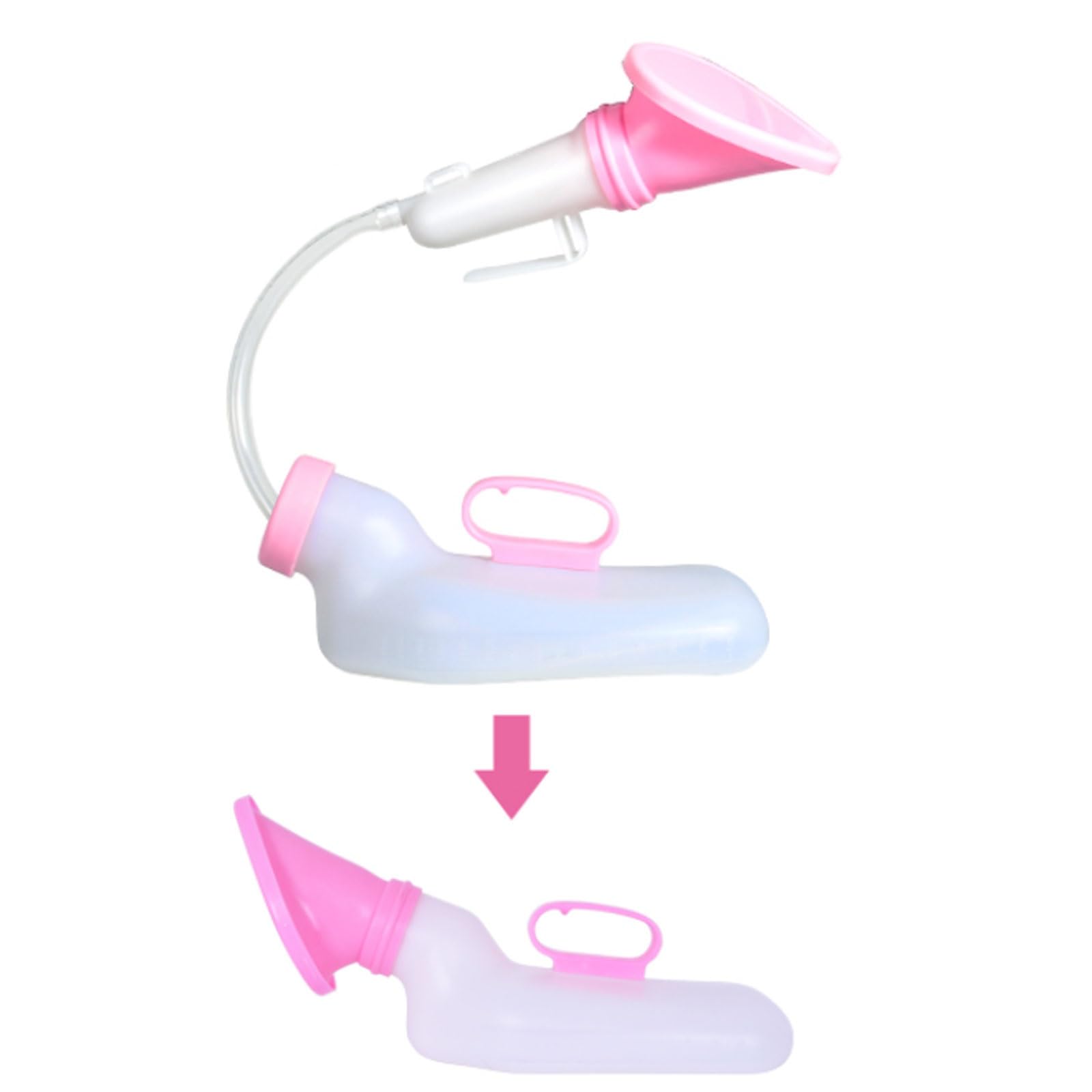 1500 ml weibliches Betturinal, Pinkel-Nachtabflussbehälter, Urinsammler for Frauen mit 1,5 m langem Schlauch