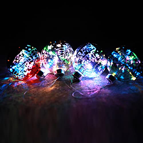 Boules de Noël avec LED lot de 6 pièces transparentes et incassables avec piles