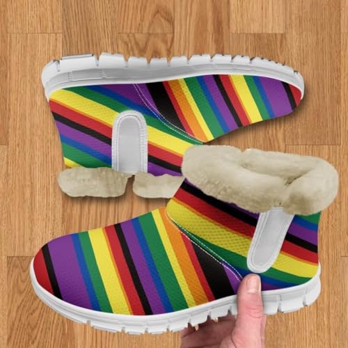 Jeiento Womens Snow Boots for Outdoor Warm Work Ankle Boots Comfortable Slip On Walking Boots Lightweight Low Heel Anti-Slip Boots2