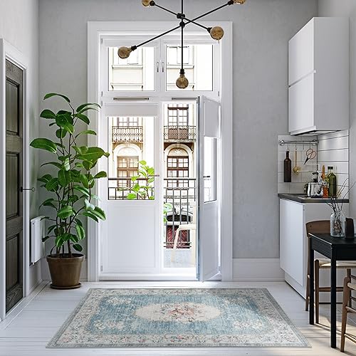 TALETA Küchenläufer, Teppich Läufer waschbar rutschfest, Vintage Teppich für Küche, Flur,...