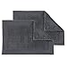 Produktbild Schöner Wohnen Kollektion Badematte 67 x 110 cm anthrazit  Badvorleger waschbar & beidseitig verwendbar  Badteppich Bordüre  100% Baumwolle Badezimmerteppich 2er Set