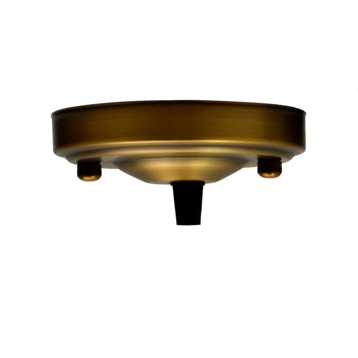 Yellow Brass Ceiling Rose 108mm Pendant Cable Grip Flex Clamp Modern Metal Plate Canopy Replacement Cover Front Fitting Base with Accessories for Home Light Fitting Fixture Hanging Ceiling Wall Lamp โ image 1