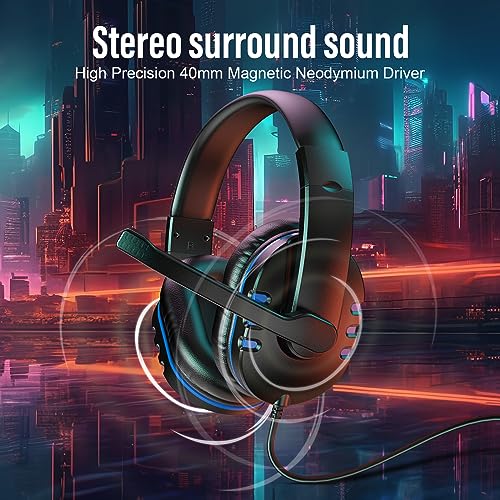 Diswoe Gaming Headset for Ps-4 Ps-5, Headset for Xbox One s 3.5mm Wired Over-head Stereo Gaming Headphone with Mic Microphone Volume Control for PC Xbox One s Tablet Laptop Smartphone - Image 4
