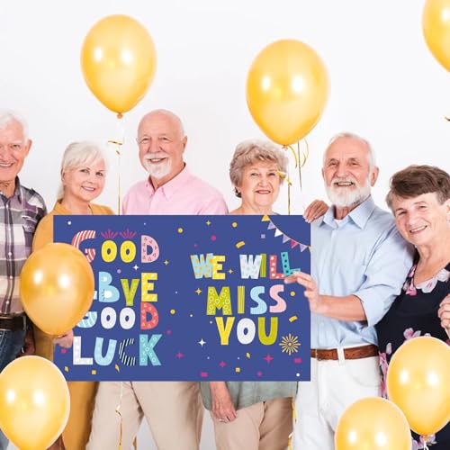 Image of We Will Miss You Card,Farewell Party Decorations, Jumbo Farewell Card With Envelope, Going Away Gift for Coworker Men Women, Goodbye Good Luck Retirement Card Guest Book Party Supplies (14x22iinch)
