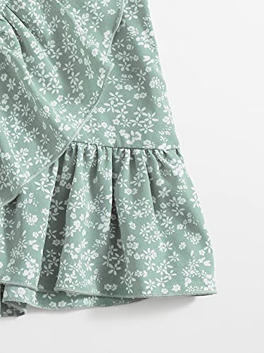 Romwe Girl's 2 Piece Outfits Ditsy Floral Sleeveless Crop Tank Top And Skirt Set Green 10-11Y #TOP3