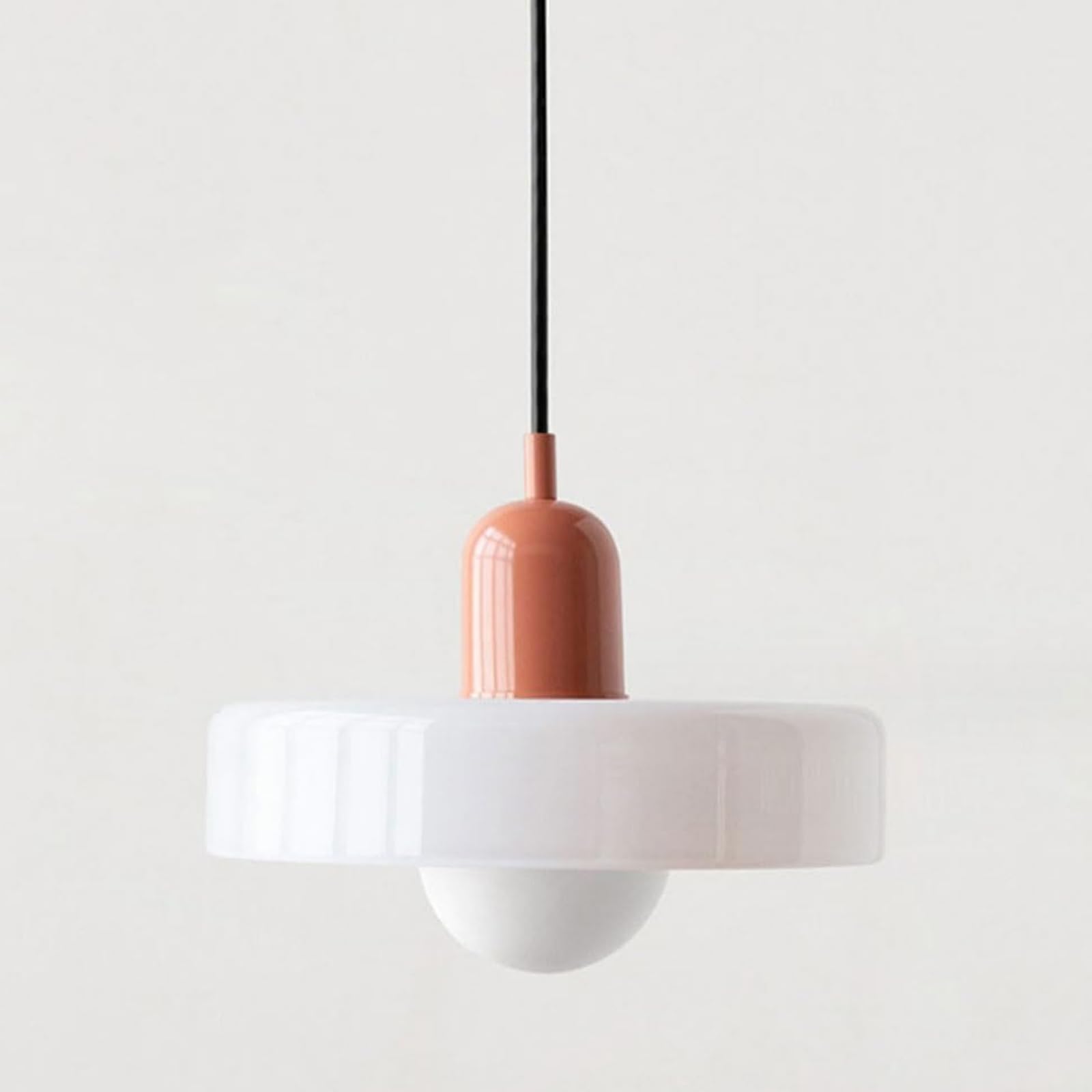 Mid Century Pendant Light Retro Green Glass Hanging Light Farmhouse Single Ceiling Pendant Light Kitchen Island Sink Nordic Modern Chandelier for Bedroom Dinning Room Cafe (Size:35cm,Color:E)