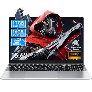 Computadora portátil de 15.6 pulgadas, 16 GB RAM 1TB SSD, gráficos UHD, pantalla FHD 1920 x 1080 de 15.6 pulgadas, WiFi 5, BT5.0, procesador N5095 4C/4T (hasta 2.9 GHz), teclado
