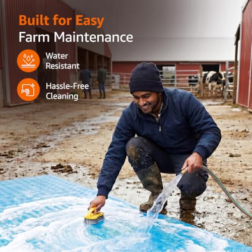 Image of Amazon Basics Premium EVA Cow Mat | 8x5 ft | 30mm Thick | Durable, Shock-Absorbent & Waterproof | Anti-Slip & Easy to Clean | Ideal for Cows, Buffaloes & Dairy Farms(Super Deluxe, Blue)
