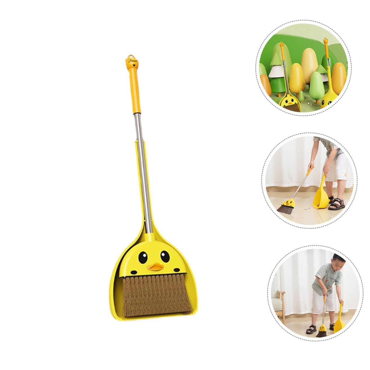MAGICLULU Cartoon Broom for Lightweight Housekeeping Helper Safe and Pet Material Promotes Parent Bonding for Learning Cleanup Skills