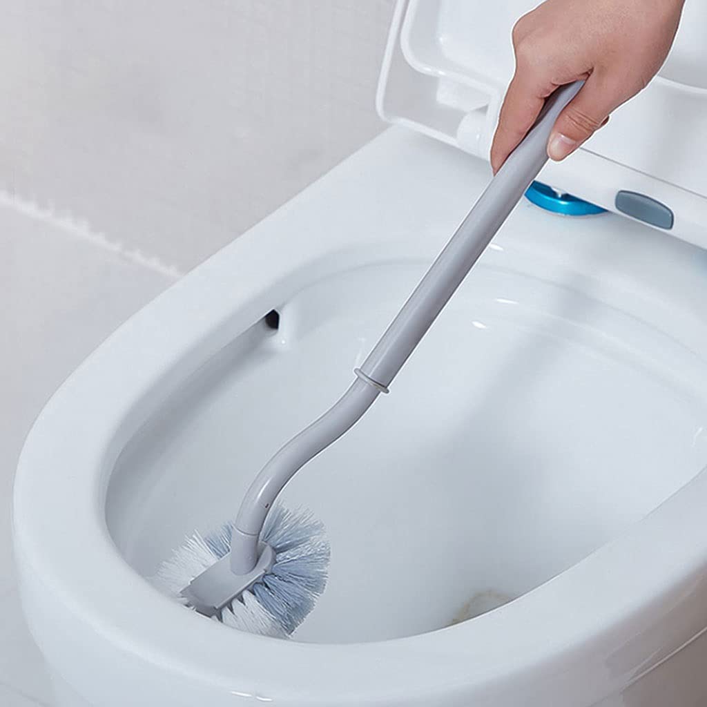 Escobilla De Baño Soporte de Cepillo de Inodoro, Cepillo de Inodoro con Mango sin Deslizamiento y Kit de Soporte de Secado rápido, Soporte de Cepillo de Inodoro de baño Escobillas de Inodoro