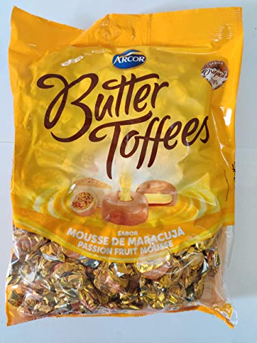 ARCOR Bala Butter Toffees Mousse de Maracuja/Passion Fruit Mousse 600 gr.- Product of Brasil.