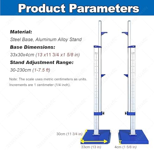High Jump Measuring Standards, Adjustable Aluminum Training Stands for Competition, Movable and Durable Design