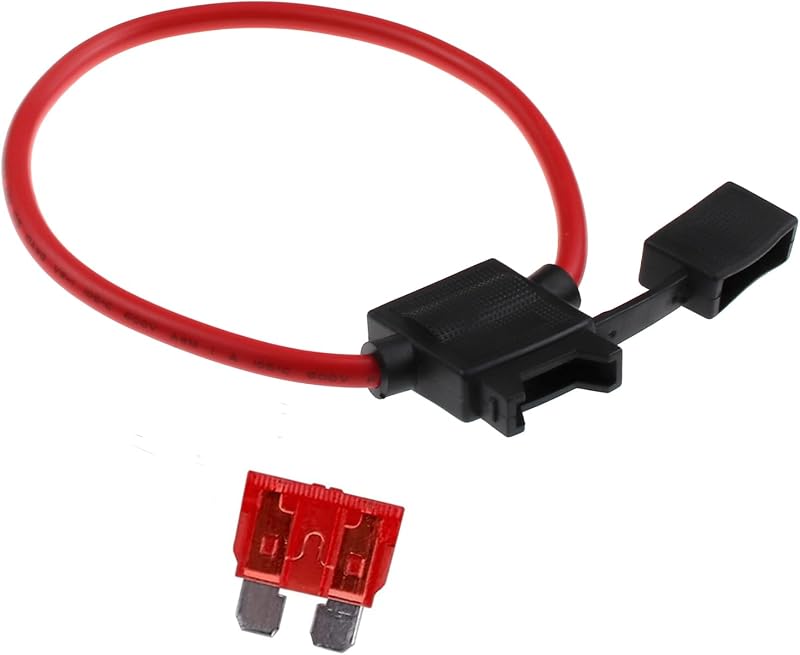 Porta-fusível automotivo em linha ZOOKOTO 10 A com fio 10 AWG e fusível – 1 unidade