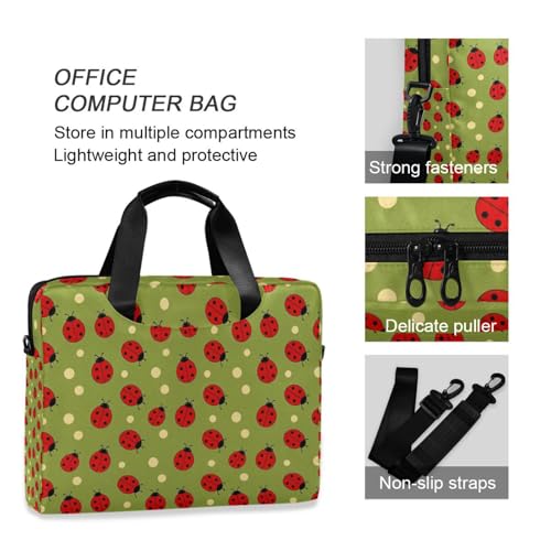 Bolso maletín para portátil 15.6" verde con asas y correa miniatura 6