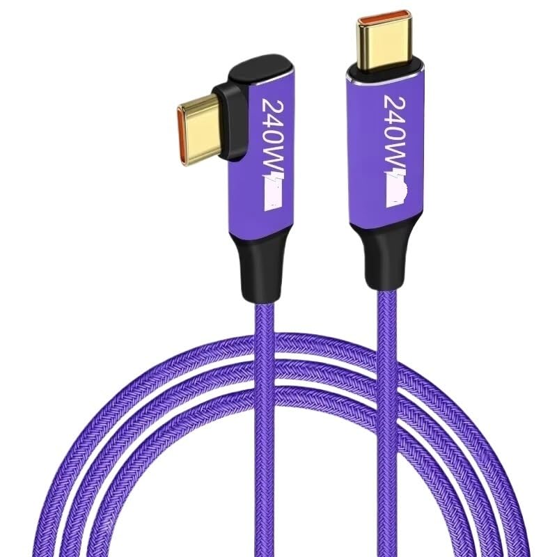 5A 240W Data Cable USB-C to TPE-c Suitable for QC3.0 Head TPE-c 240w Cable(2 Meter Purple)