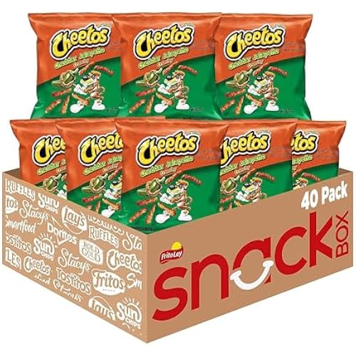Cheetos Cheese Flavored Snacks, Cheddar Jalapeno Crunchy, 1 Ounce (Pack of 40)