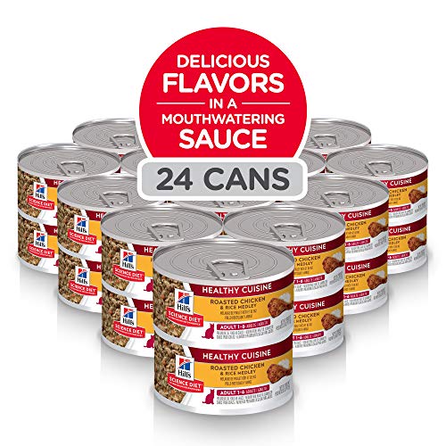 Hill's Science Diet Wet Cat Food, Adult, Healthy Cuisine, Roasted Chicken & Rice