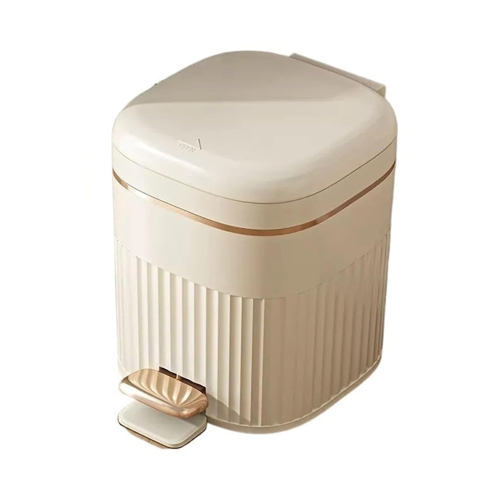 Bote de basura elegante de gran capacidad con pedal y tapa para interiores modernos